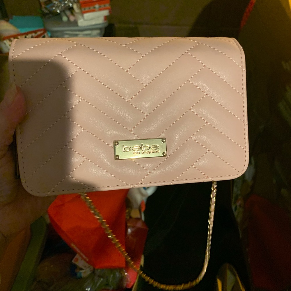 BEBE Quilted Pink Chain Shoulder Bag - Picture 2 of 6